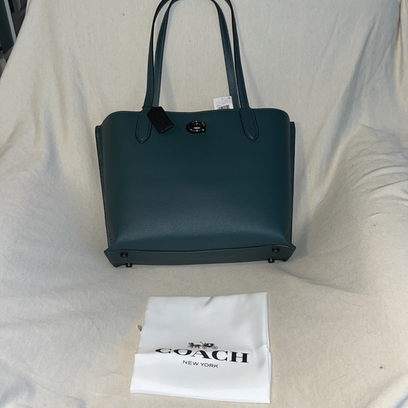 New Coach Willow Tote in Forest green - Picture 3 of 7